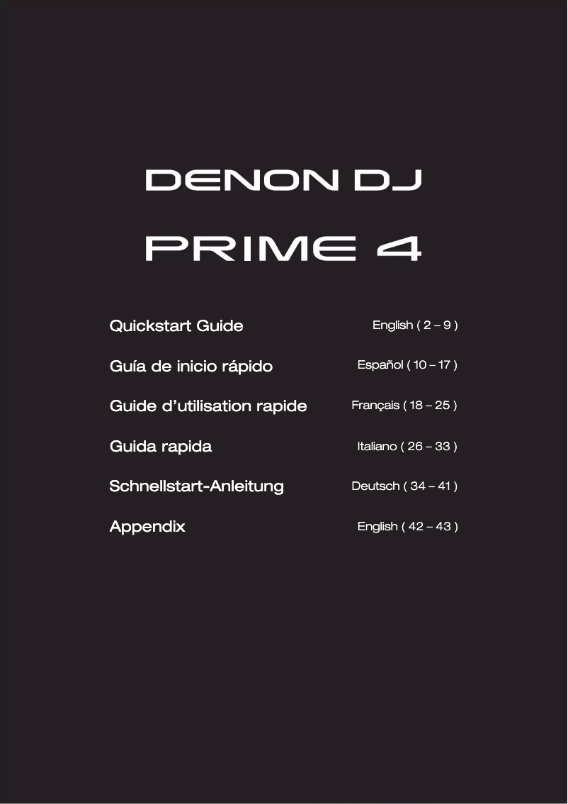 Page n°1 - Manuel utilisateur Denon DJ Prime 4