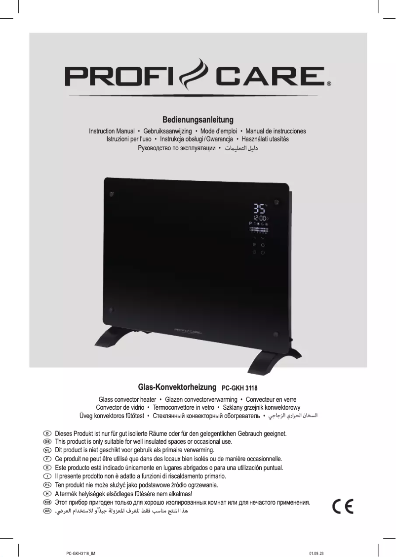 Page n°1 - Manuel utilisateur ProfiCare PC-GKH 3118