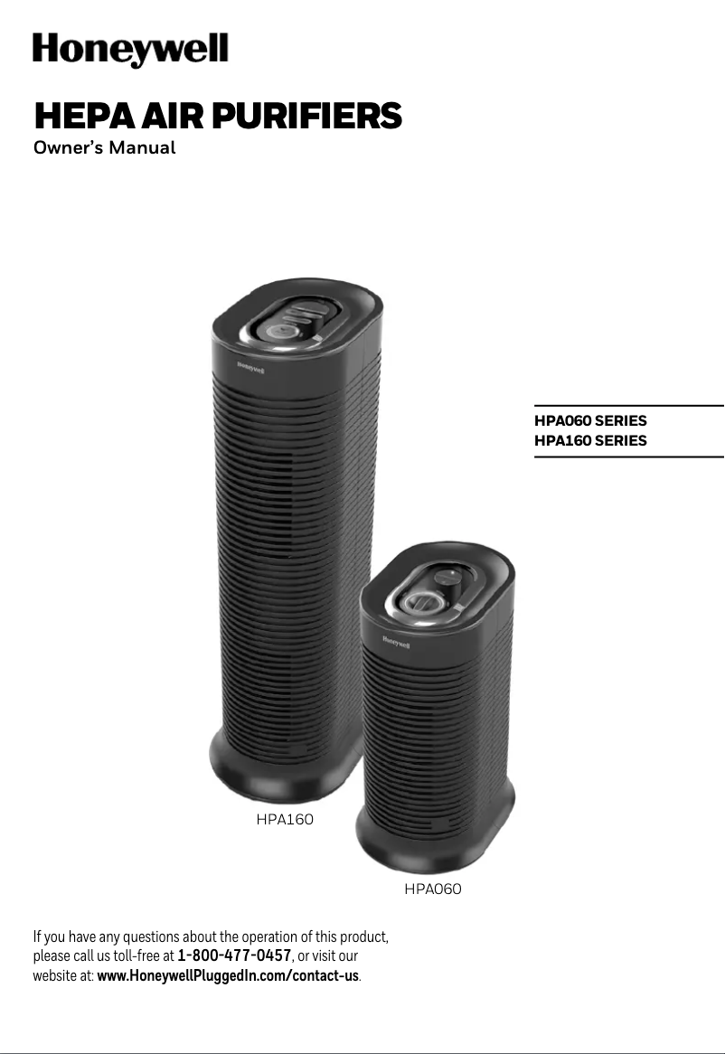 Page 1 de la notice Manuel utilisateur Honeywell HPA160