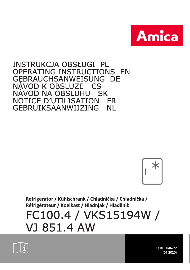 Page n°1 - Manuel utilisateur Amica VKS 15194 W
