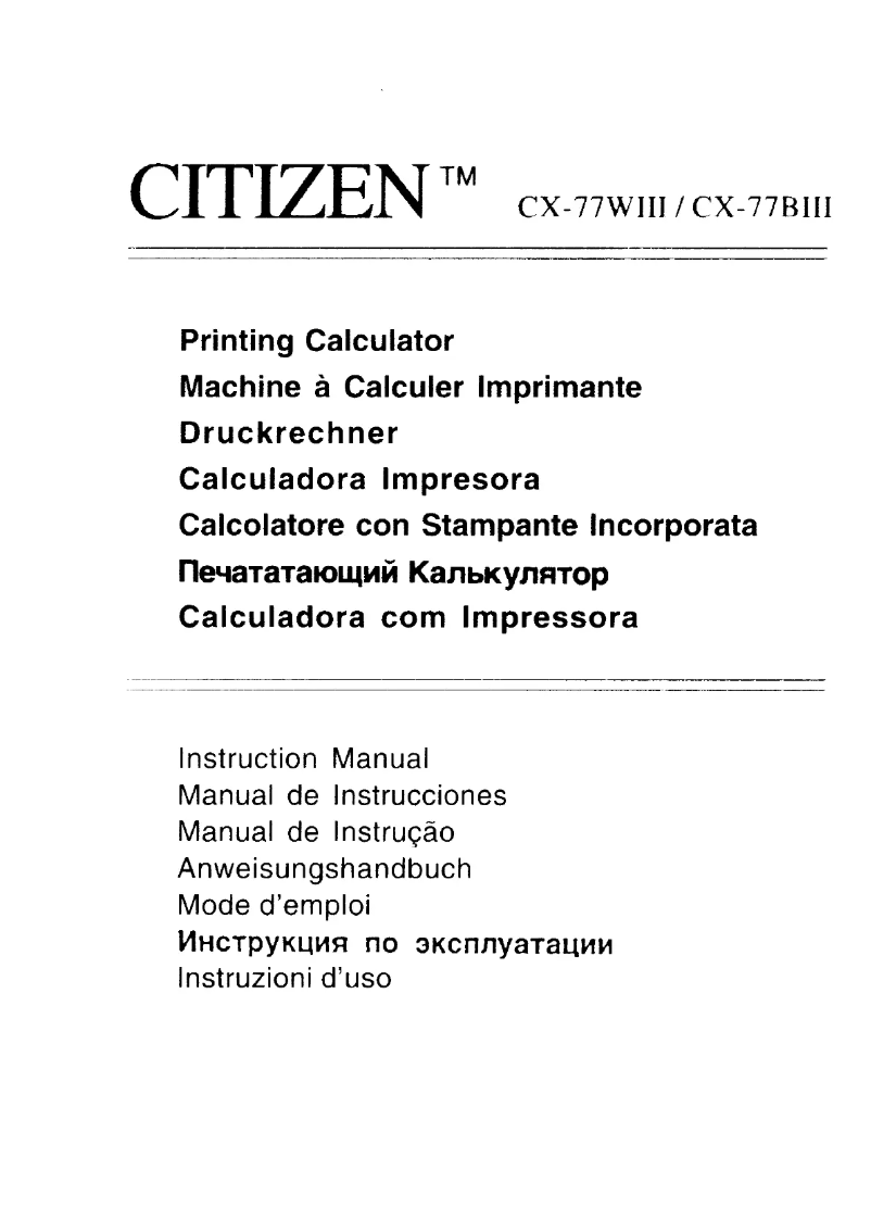 Página 1 del manual Manual de usuario Citizen CX-77BIII