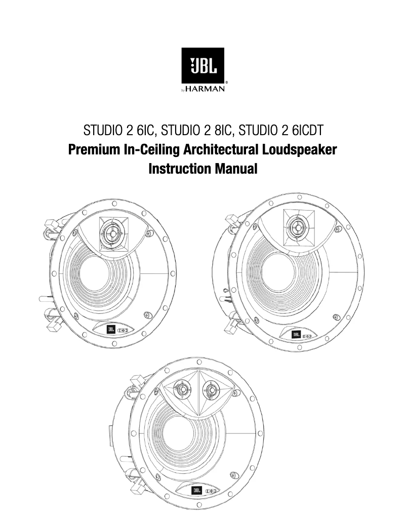 Page 1 de la notice Manuel utilisateur JBL Studio 2 8IC