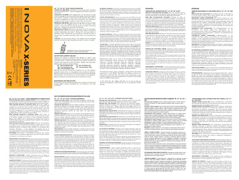 Page 1 de la notice Manuel utilisateur Nite Ize Inova X5 UV