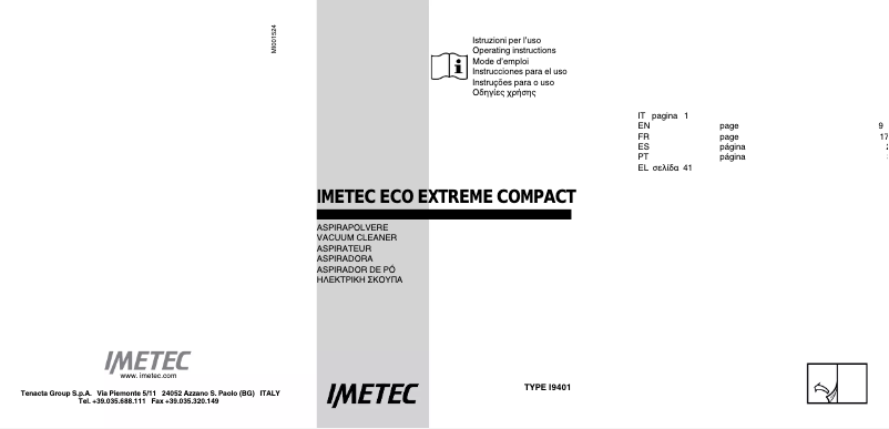 Page n°1 - Manuel utilisateur Imetec Eco Extreme Compact