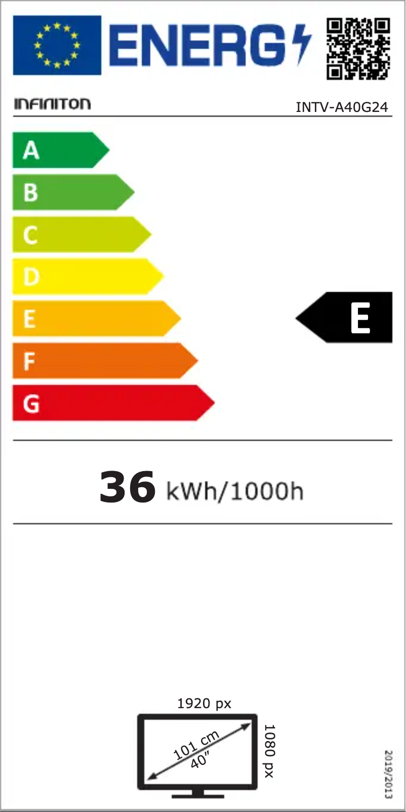 Page n°1 - Label énergétique Infiniton INTV-A40G24