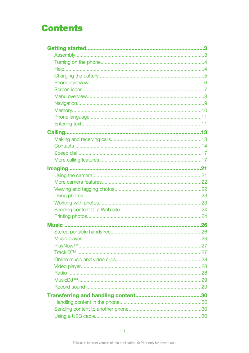 Page 1 de la notice Manuel utilisateur Sony Ericsson T715