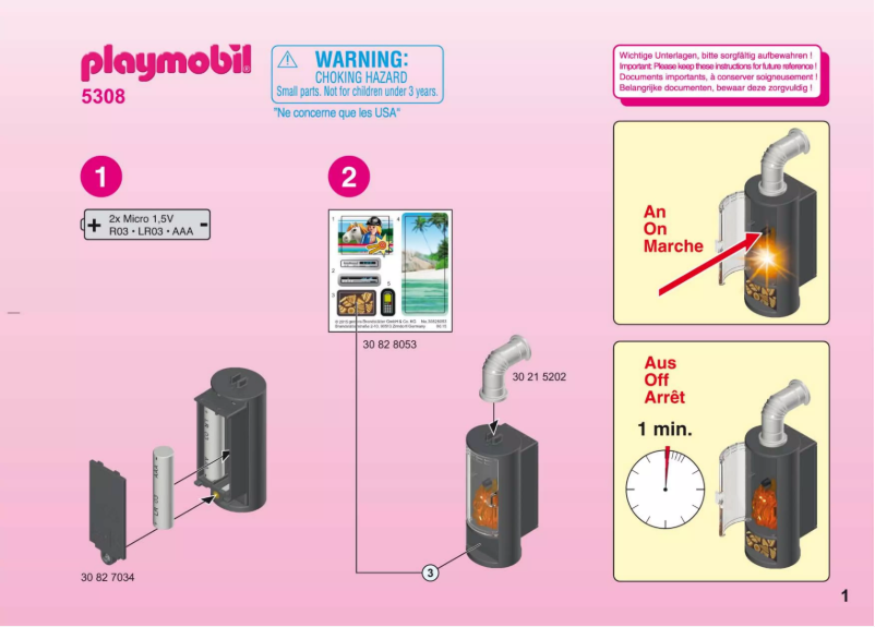 Page n°1 - Manuel utilisateur Playmobil Dollhouse Living Room with Fireplace