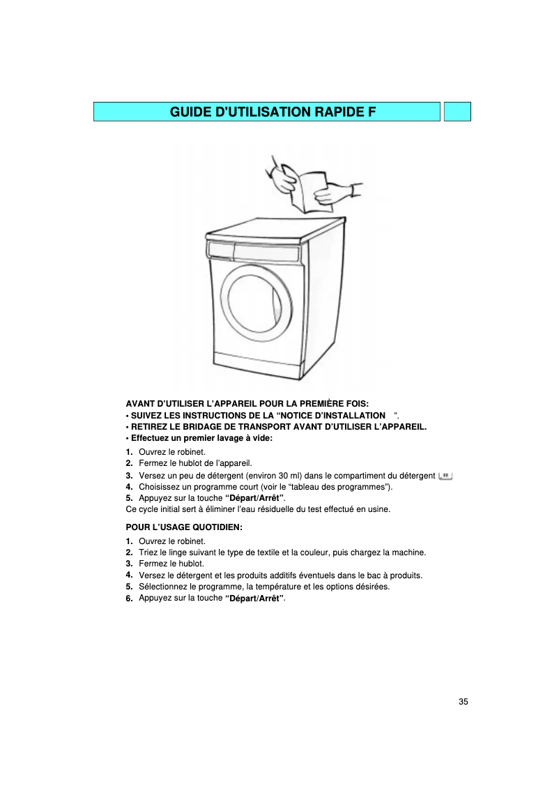 Page n°1 - Manuel utilisateur Bauknecht WA 4331