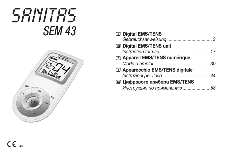 Image de la première page du manuel de l'appareil SEM 43