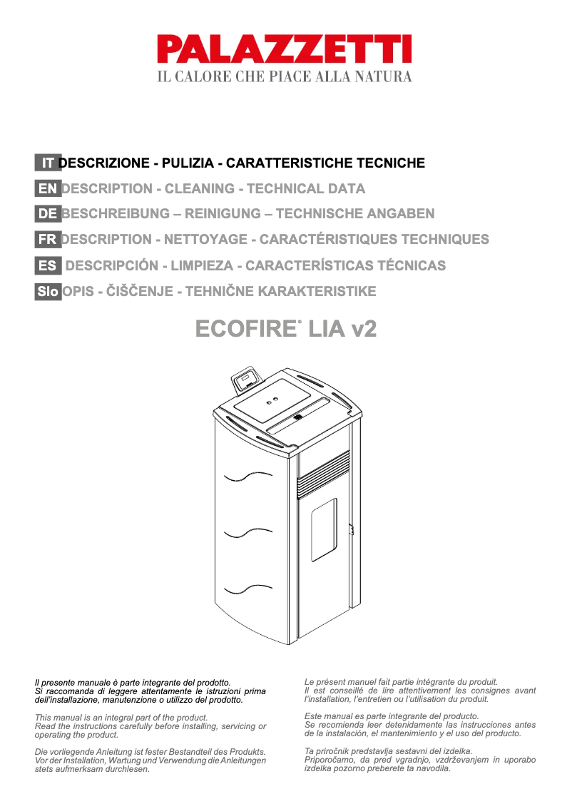 Page n°1 - Manuel utilisateur Palazzetti Ecofire Lia 8 air