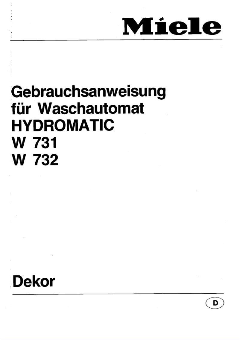 Page 1 de la notice Manuel utilisateur Miele Novotronic W 731