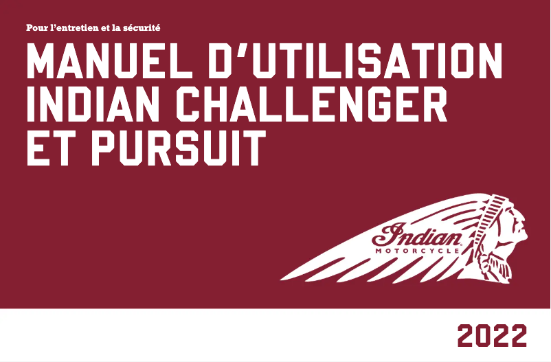 Page 1 de la notice Manuel utilisateur Indian Challenger Elite (2022)