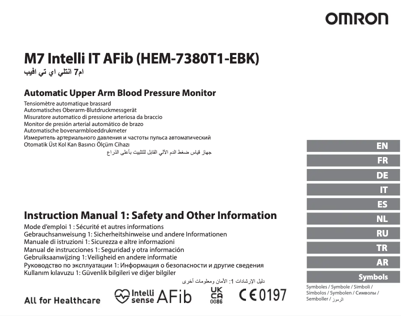Page n°1 - Manuel utilisateur Omron M7 Intelli IT AFib HEM-7380T1-EBK