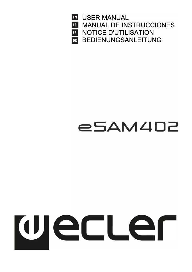 Page n°1 - Manuel utilisateur Ecler eSAM402