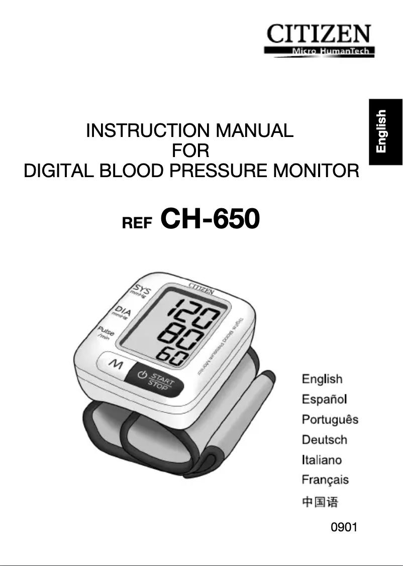 Page 1 de la notice Manuel utilisateur Citizen CH-650