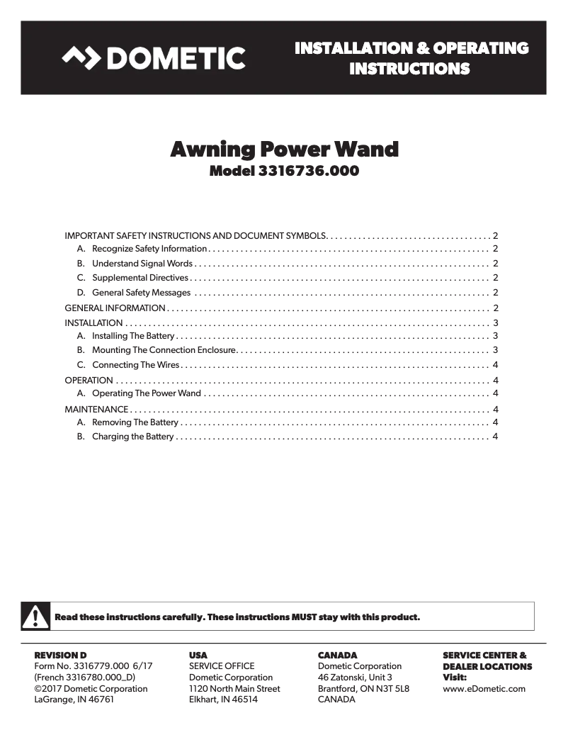 Imagen de la primera página del manual del dispositivo Power Wand Assembly