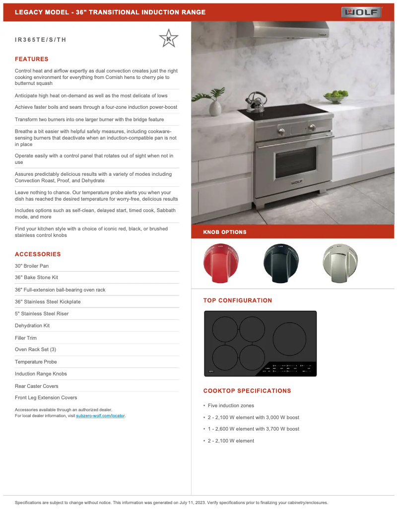 Page 1 de la notice Manuel utilisateur Wolf IR365TS