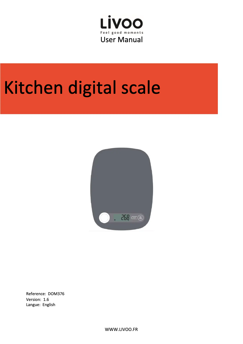 Page n°1 - Manuel utilisateur Livoo DOM354