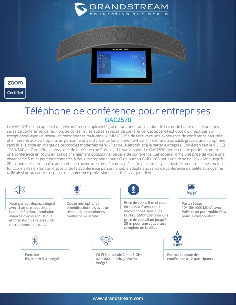 Image de la première page du manuel de l'appareil GAC2570