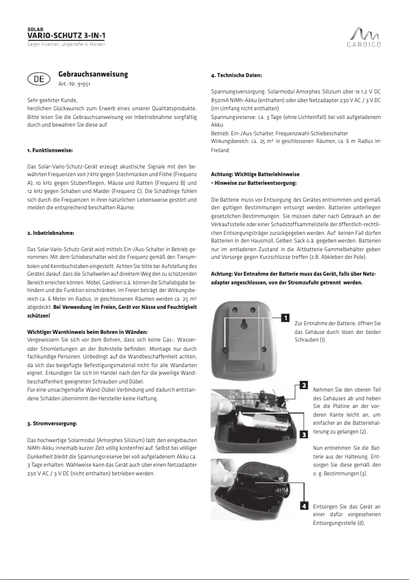 Image de la première page du manuel de l'appareil 91951