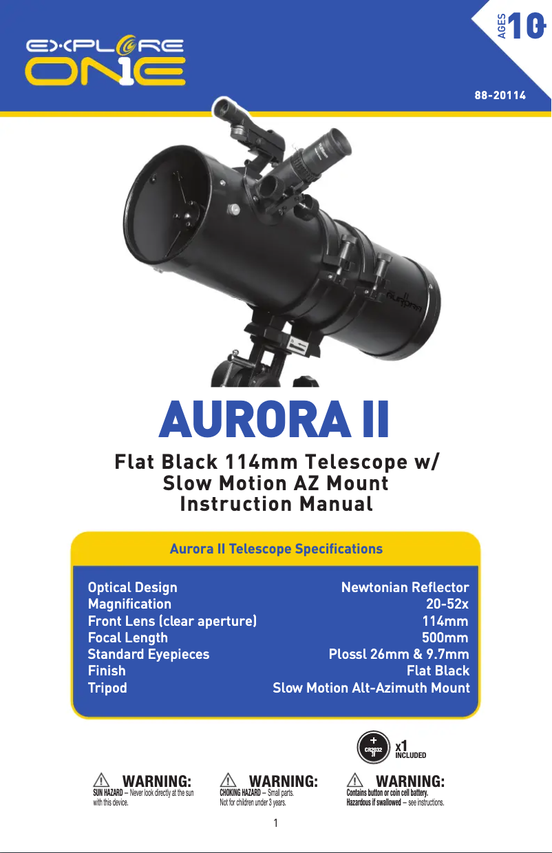 Image de la première page du manuel de l'appareil Aurora II