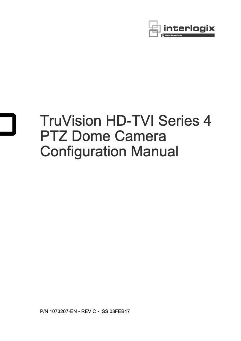 Page n°1 - Manuel utilisateur Interlogix TruVision TVP-4401