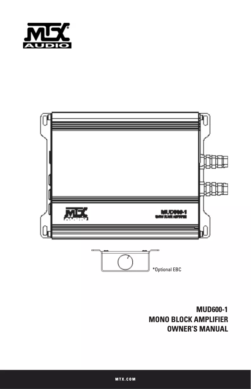 Page n°1 - Manuel utilisateur MTX Audio MUD600-1