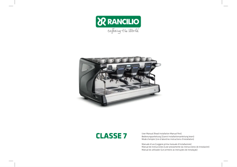 Page n°1 - Manuel utilisateur Rancilio Classe 7