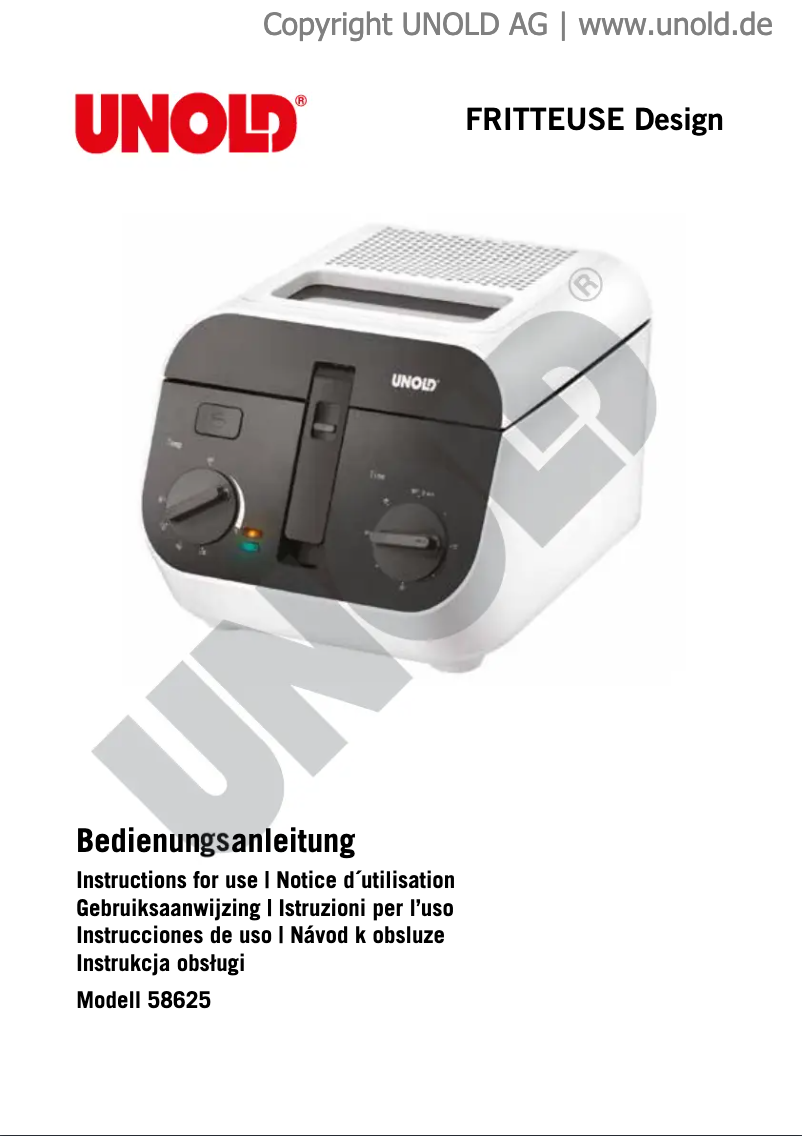 Page 1 de la notice Manuel utilisateur Unold Design 58625
