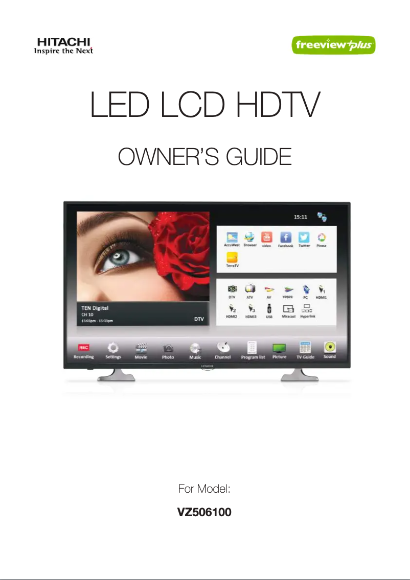 Page 1 de la notice Manuel utilisateur Hitachi VZ506100