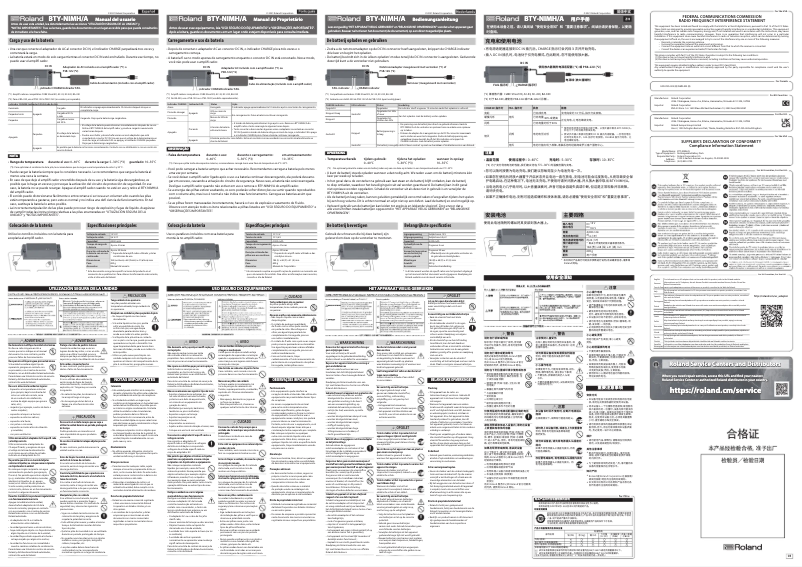 Page n°1 - Manuel utilisateur Roland BTY-NIMH/A