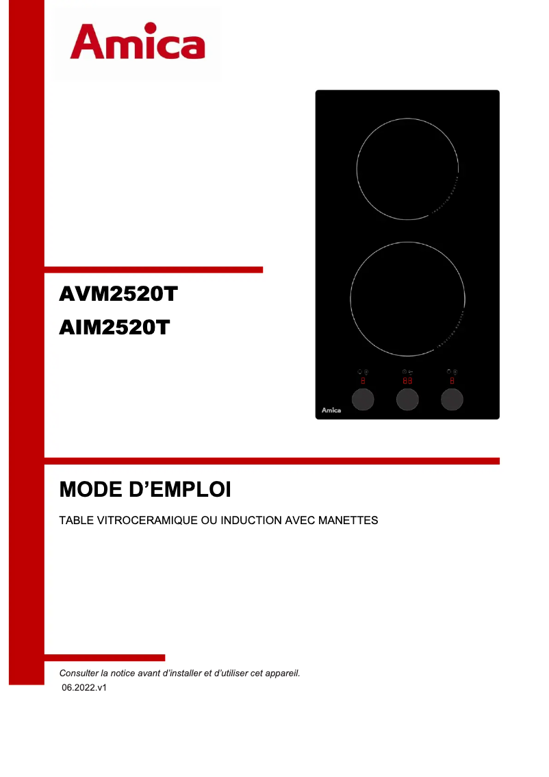 Image de la première page du manuel de l'appareil AVM2520T