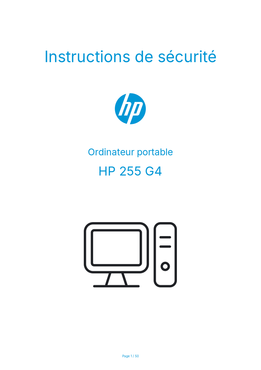 Page n°1 - Instructions de sécurité HP 255 G4