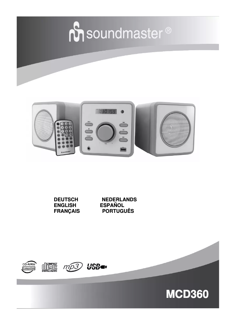 Page 1 de la notice Manuel utilisateur Soundmaster MCD360