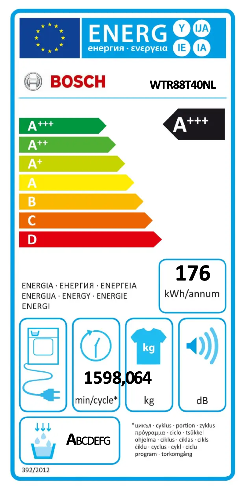 Page n°1 - Manuel utilisateur Bosch WTR88T40NL