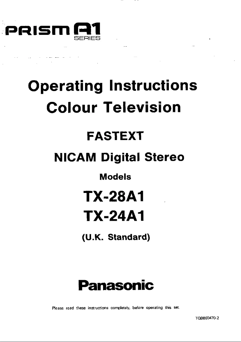 Page 1 of the manual User Manual Panasonic TX-28A1