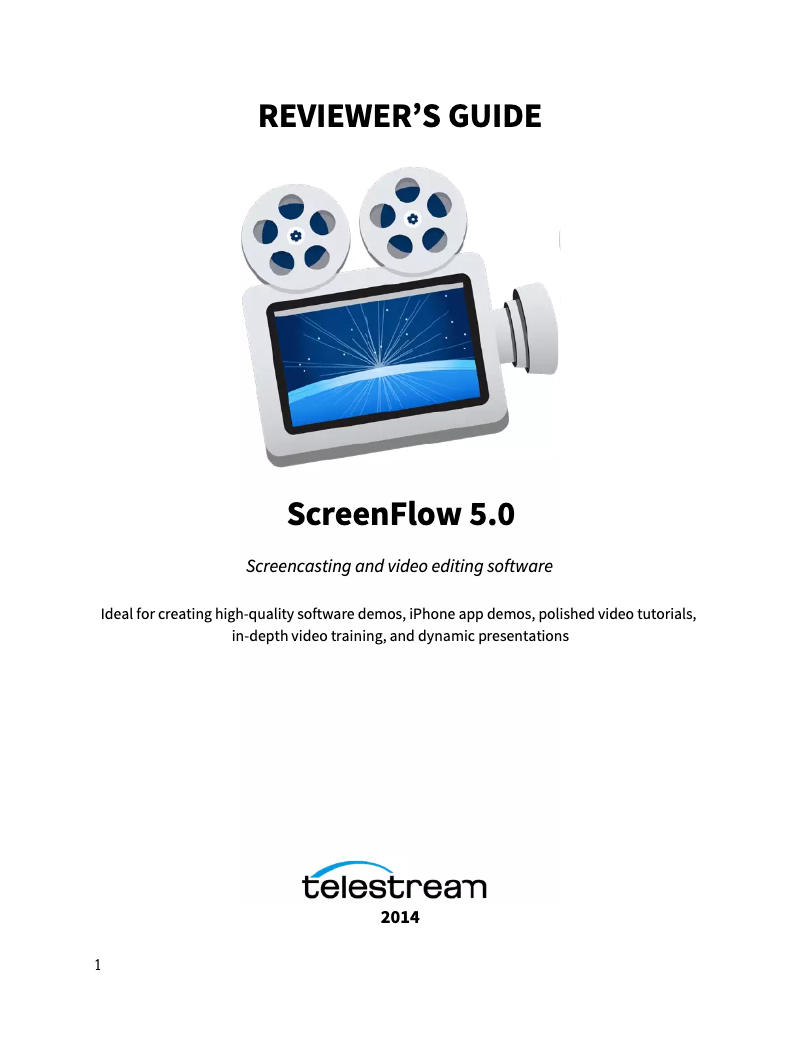 Page 1 de la notice Manuel utilisateur Telestream ScreenFlow 5.0