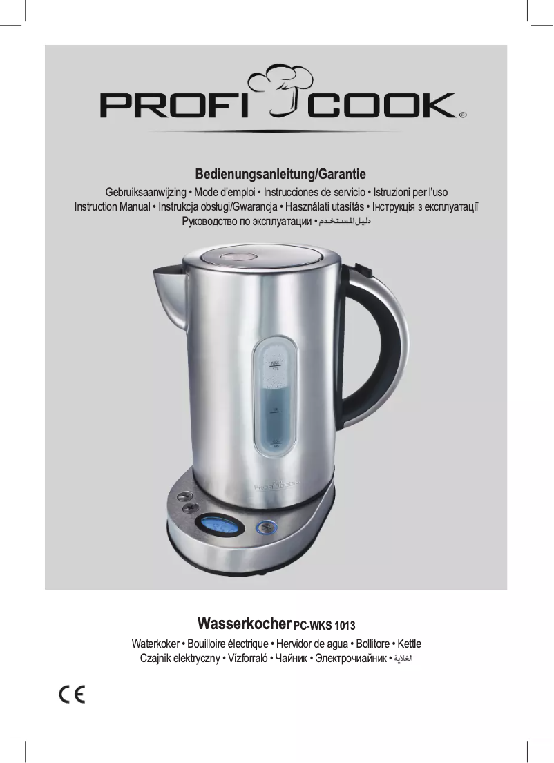 Page 1 de la notice Manuel utilisateur ProfiCook PC-WKS 1013