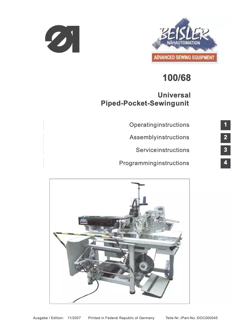 Image de la première page du manuel de l'appareil Beisler 100-68