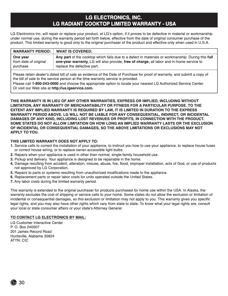 Image de la première page du manuel de l'appareil LCE3610SB