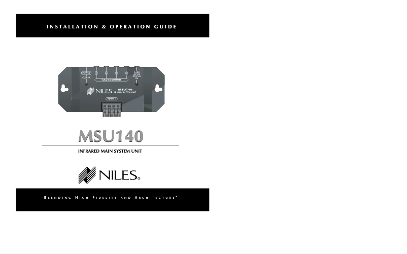 Page 1 de la notice Manuel utilisateur Niles MSU140