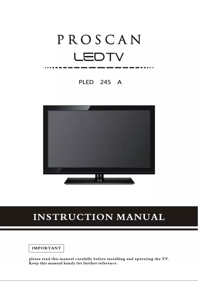 Image de la première page du manuel de l'appareil Proscan PLEDV2452A