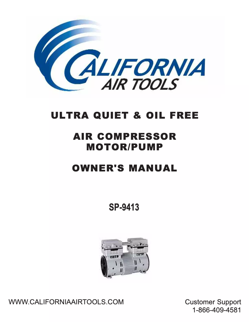 Page 1 de la notice Manuel utilisateur California Air Tools SP-9413