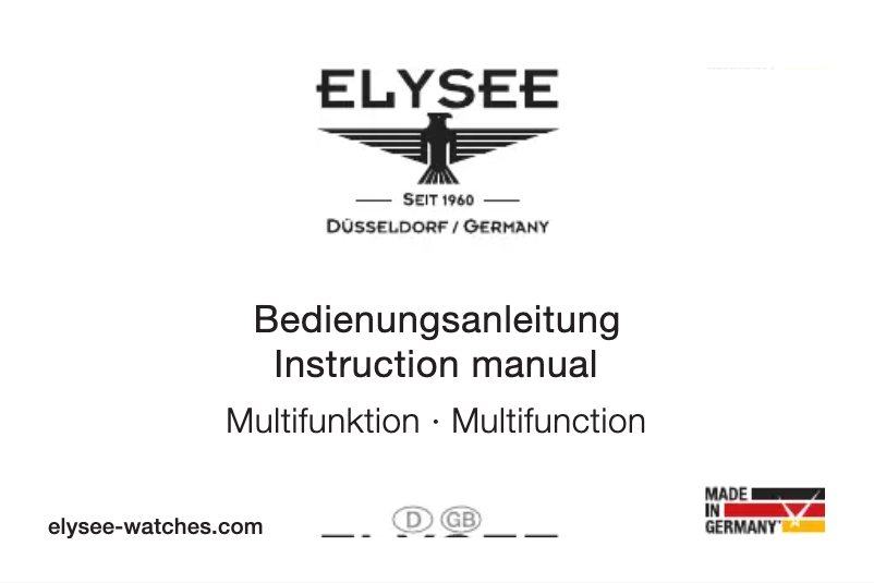 Page 1 de la notice Manuel utilisateur Elysee Monumentum Moon 77002L