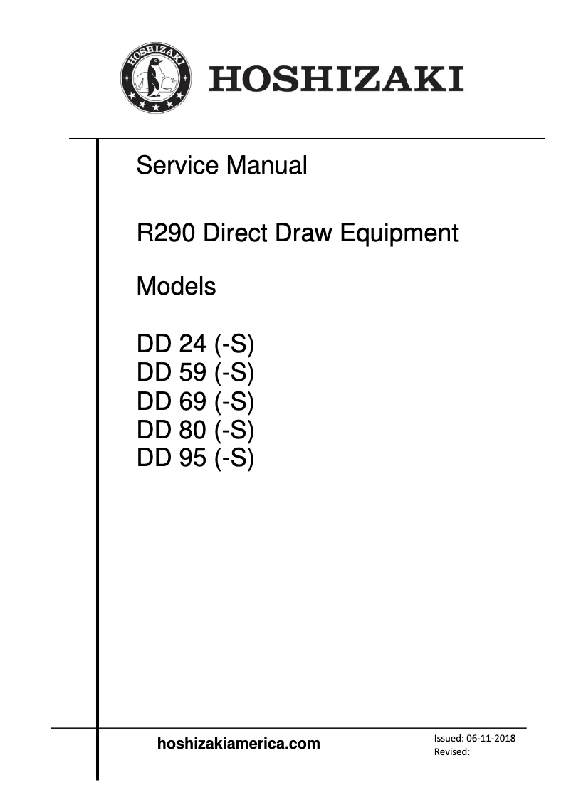 Page 1 de la notice Manuel utilisateur Hoshizaki DD95