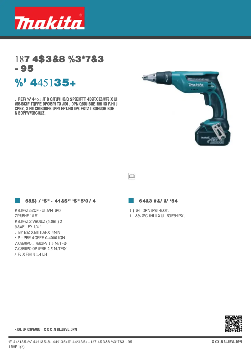 Page 1 de la notice Fiche technique Makita DFS451RTJ