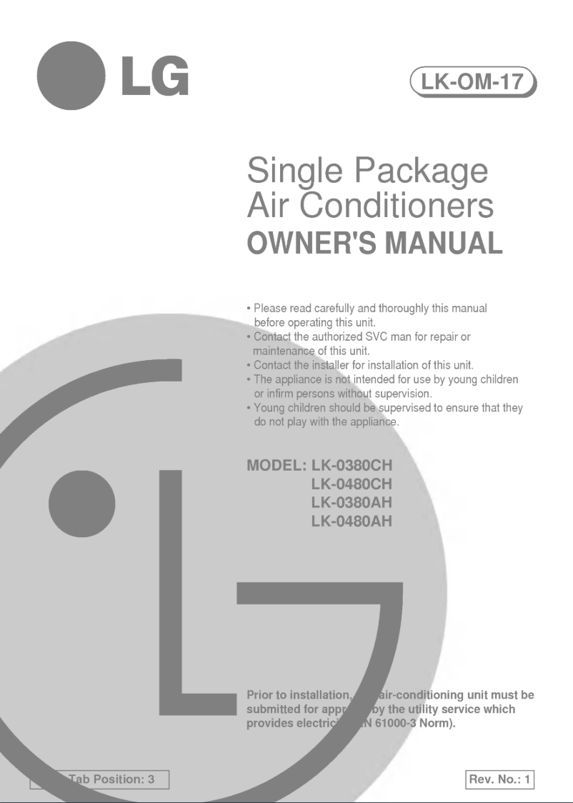 Page n°1 - Manuel utilisateur LG LK-0480CH