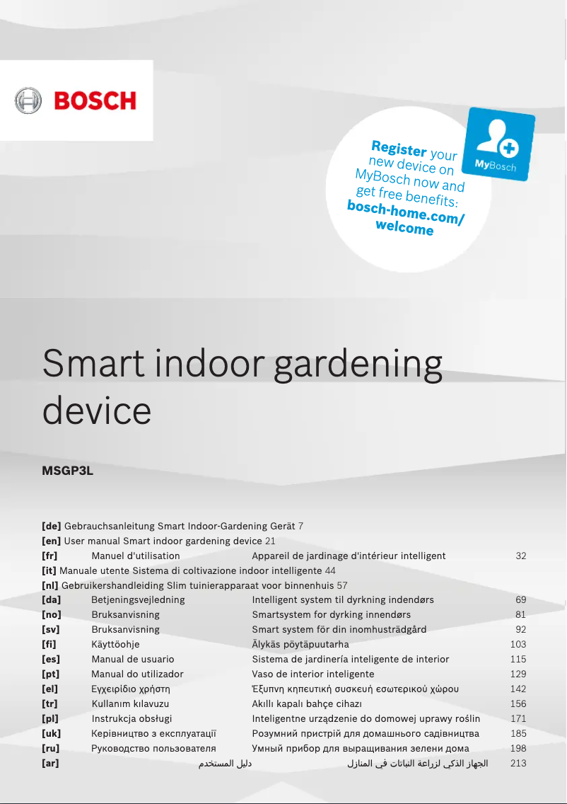 Page n°1 - Manuel utilisateur Bosch MSGP3L