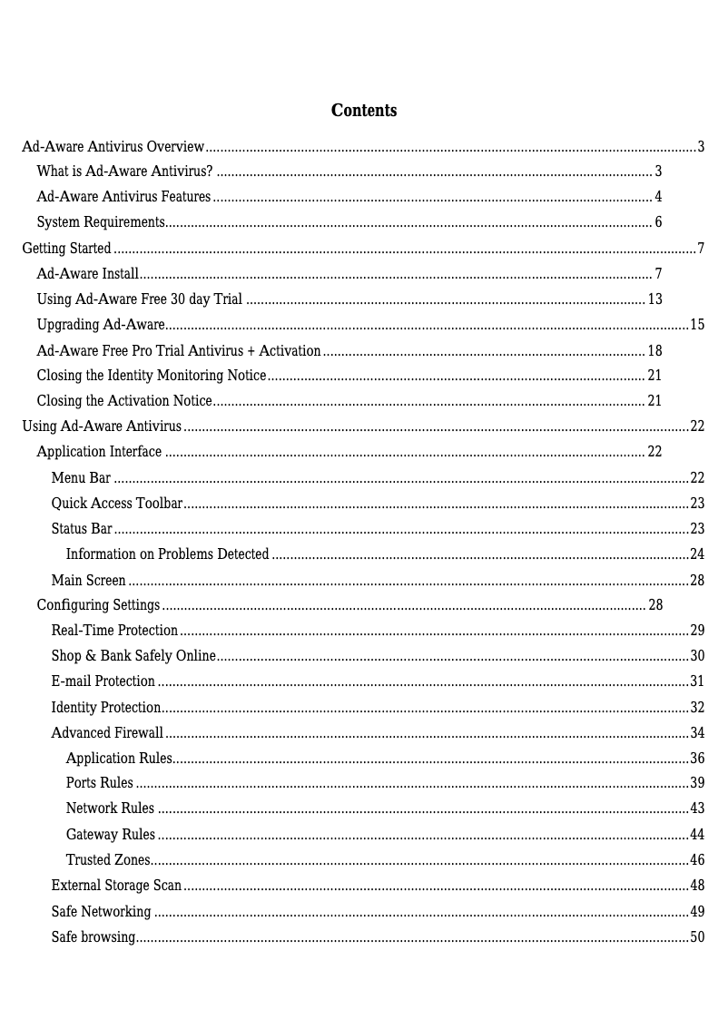 Image de la première page du manuel de l'appareil Ad-Aware 10