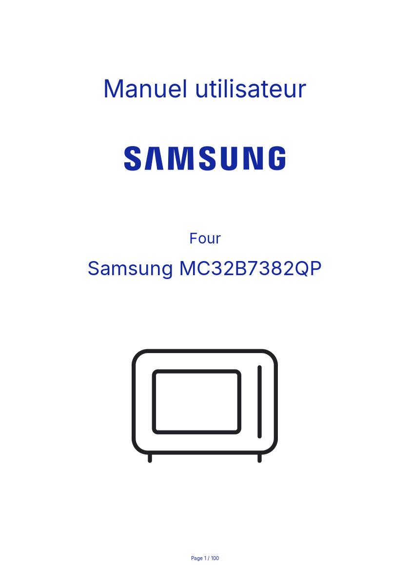 Page n°1 - Manuel utilisateur Samsung MC32B7382QP